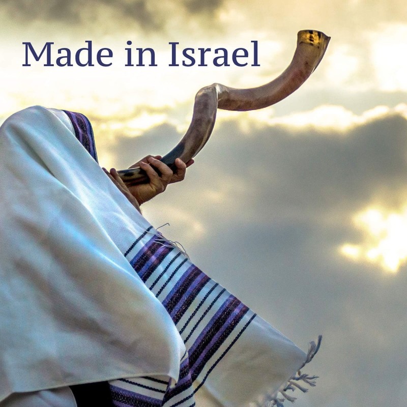 Lion of Judah Hand Painted Kudu Shofar - White